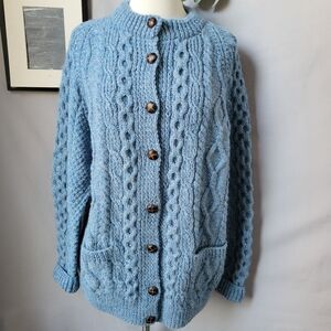 Blue Cable Knit Women's Sweater
